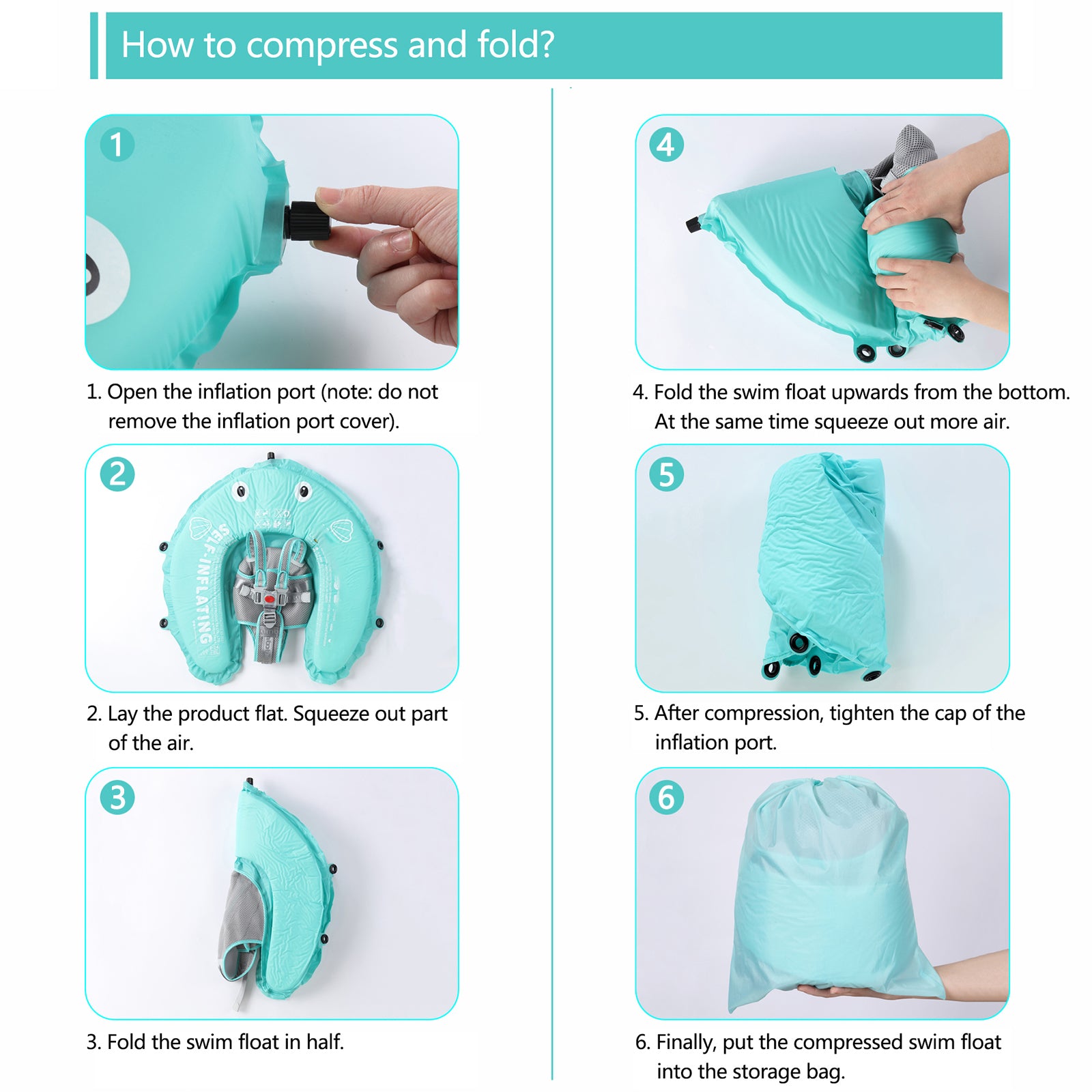 Heccei SelfAir™ Lite Baby Float With UPF50+ Canopy