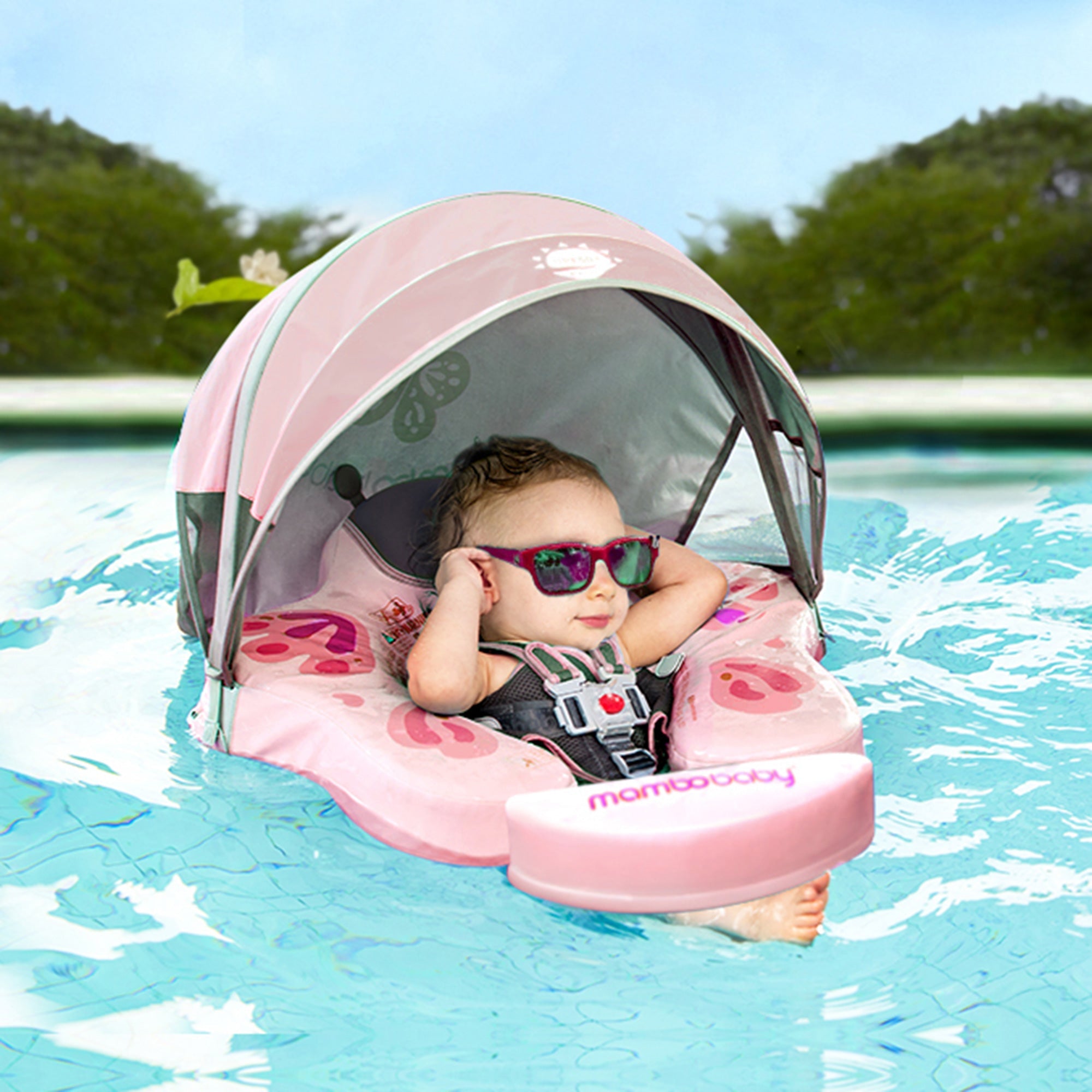 Heccei Baby Swim Float Butterfly With UPF50+ Canopy