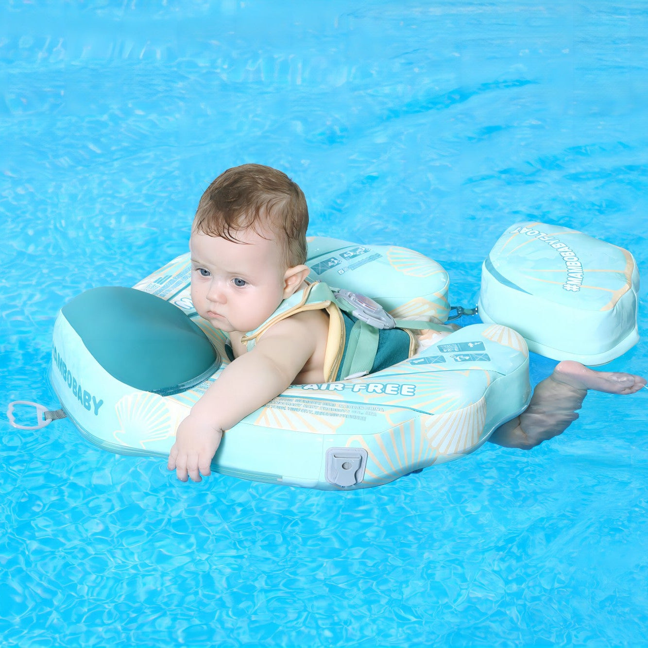 Heccei Baby Swim Float Seashell With UPF50+ Canopy