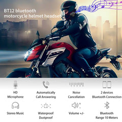 Bluetooth Motorcycle Helmet Headset Headphone Wireless Motor Bike Handsfree Stereo Earphone Speaker Noise Reduction With Mic