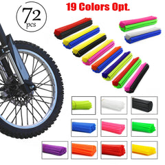 72Pcs/Pack Bike Wheel Spoke Colorful Protector Motocross Rims Skins Covers Off Road Bike Guard Wraps Kit Motorcycle Bike Guard