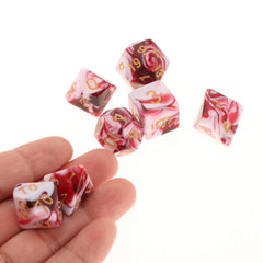 7Pcs Polyhedral Dice Double-Colors Polyhedral Game Dice for RPG Dungeons and Dragons DND RPG MTG D20 D12 D10 D8 D6 D4 Table Game