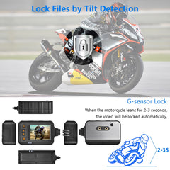 1080P Waterproof Motorcycle Camera DVR Motorcycle Dashcam 2 Inch Front & Rear Camera Video Recorder DVR Black Night Vision Box