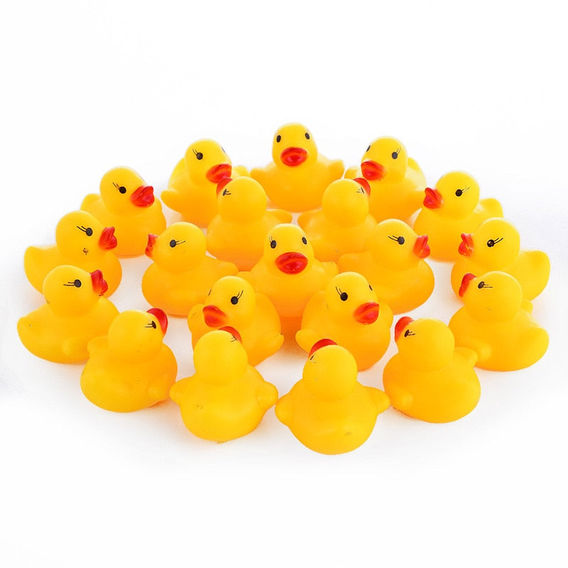 5pcs/set Kids Bath Toys Rubber Duck Fishing Net Swimming Rings