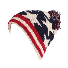 Winter Vintage Stars Stripe Knit USA Flag Beanie Skull Ski Pom Pom Hat Cap wool winter warm knitted caps and hats
