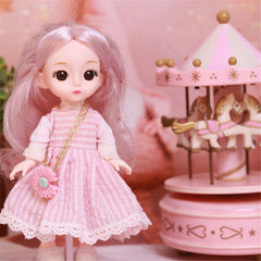 1/12 16cm Princess BJD Doll with Clothes and Shoes Movable 13 Joints Fashion Model Girl Gift Child Toys