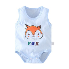 Newborn Baby Cartoon Cotton Sleeveless Vest Romper Boy Girl Jumpsuit Pajamas Toddler Infant Outfit Clothes  0-24M