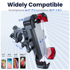 Bicycle Phone Mount 360 View Universal Mount Bicycle Phone Holder For 4.7-7 Inch Cell Phone Stand Shockproof Bike Phone Holder