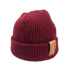 Baby Knit Hat for Boys Girls Autumn Winter Warm Kids Beanie Adult Children Parent-Child Hats Newborn Baby Cap with Leather Label