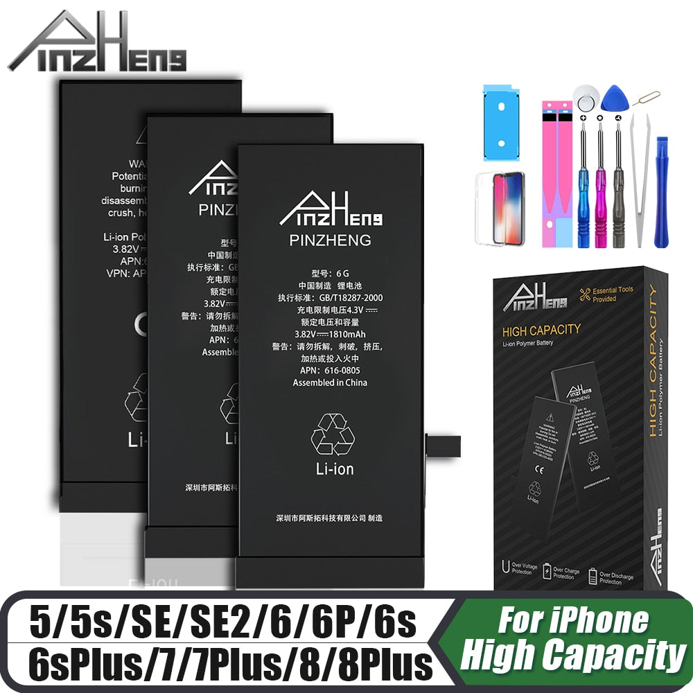 PINZHENG Original High Capacity Battery For iPhone 5S SE 5 6 6S 7 8 Pl –  Heccei Online Shop