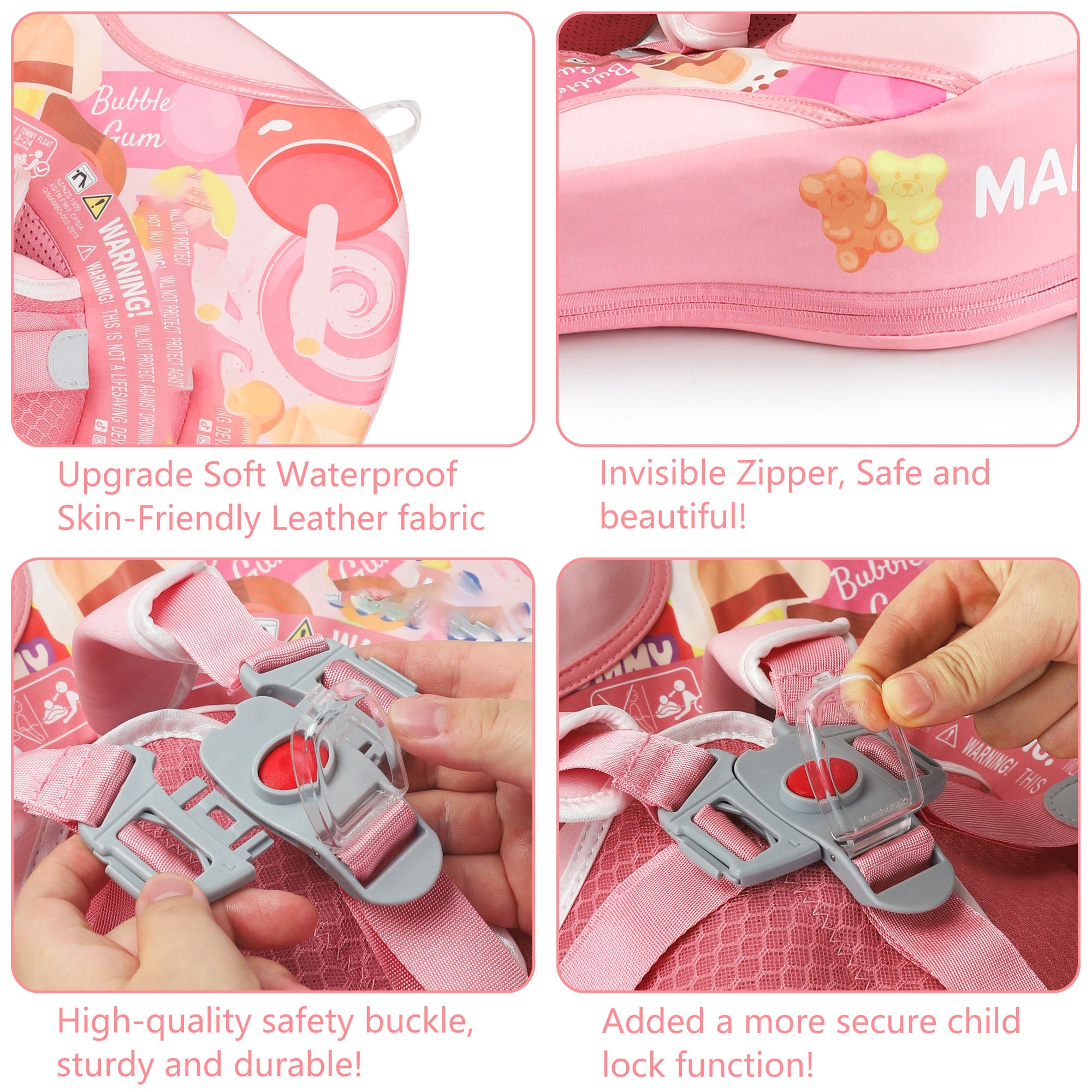 Heccei FoamCore™ Waterproof Deluxe Baby Float - Candy