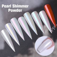 1 Box Pearl Shell Nail Glitter Powder Aurora Nails Ice Transparent Sparkle Iridescent Effect Nail Art Pigment Chrome Glitters