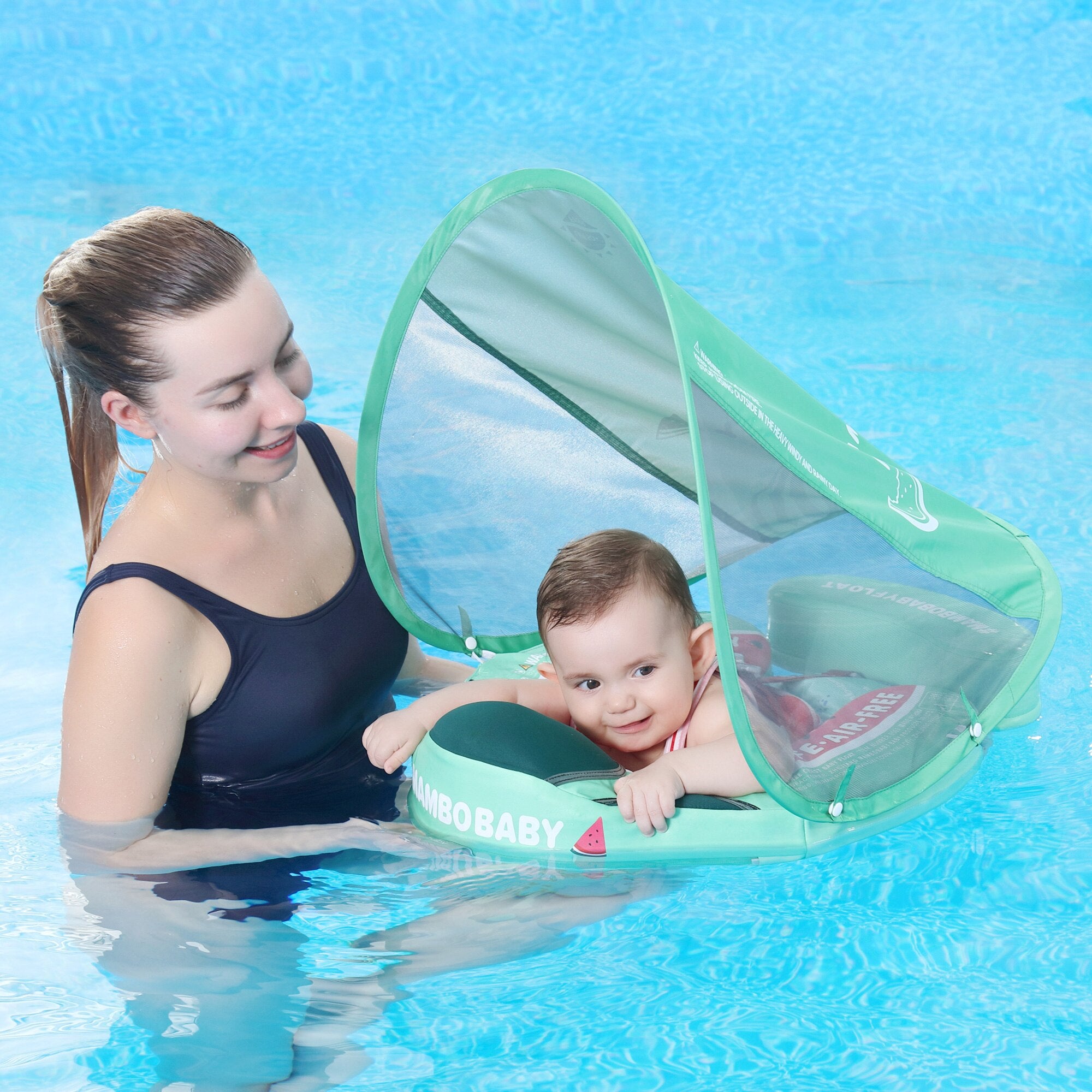 HECCEI Mambobaby Swim Float with Canopy Fruit Edition