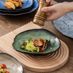 Japanese creative shaped plate Ceramic dish Irregular dinner plate Delicate and beautiful dishes Pasta Western Food Plate dishes