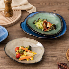 Japanese creative shaped plate Ceramic dish Irregular dinner plate Delicate and beautiful dishes Pasta Western Food Plate dishes