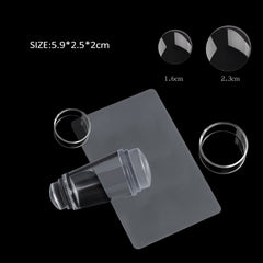 Transparent  Silicone Nail Art Stamping Kit French Design For Manicure Plate Stamp Polish Seal Two Sides Stamper Scraper