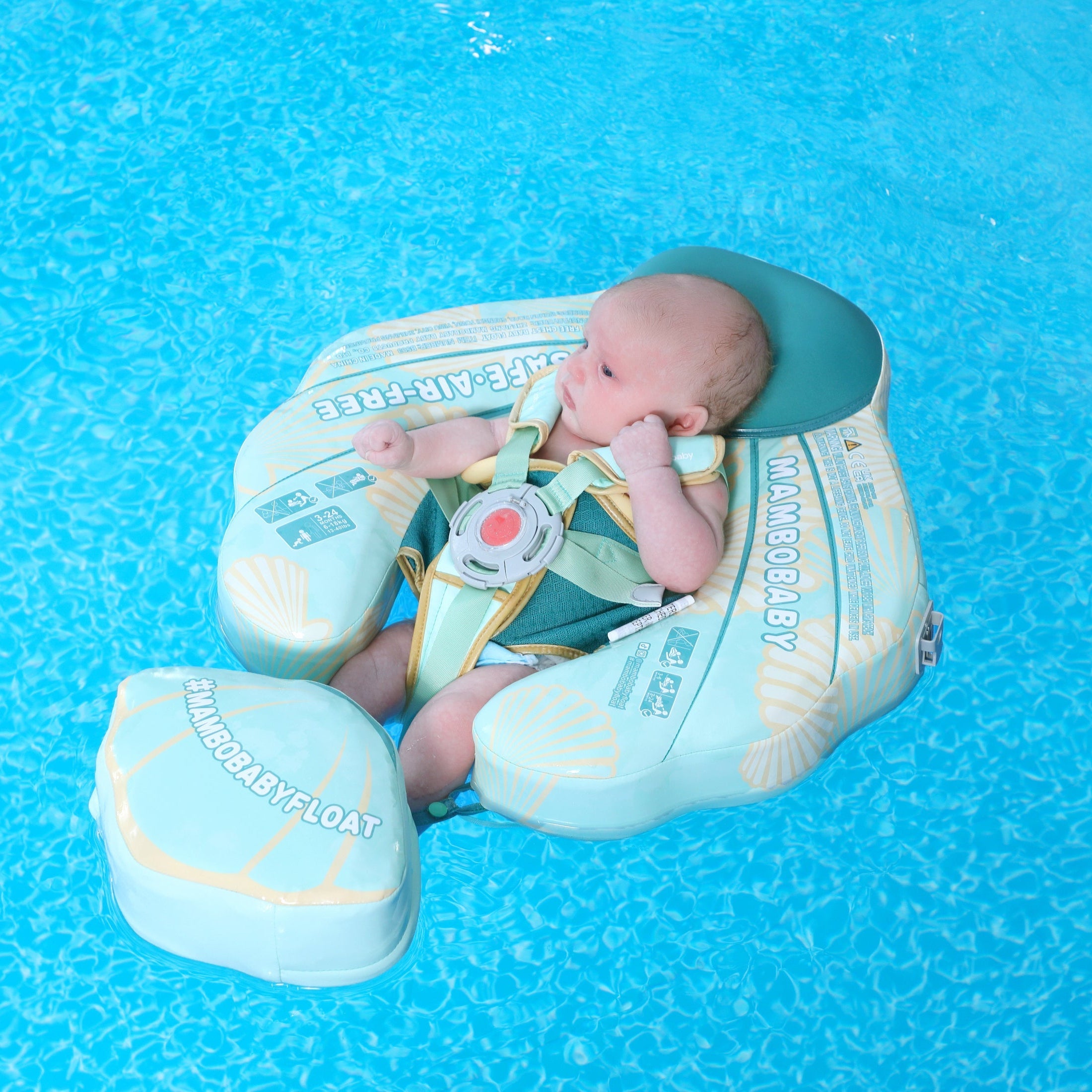 Heccei Baby Swim Float Seashell With UPF50+ Canopy