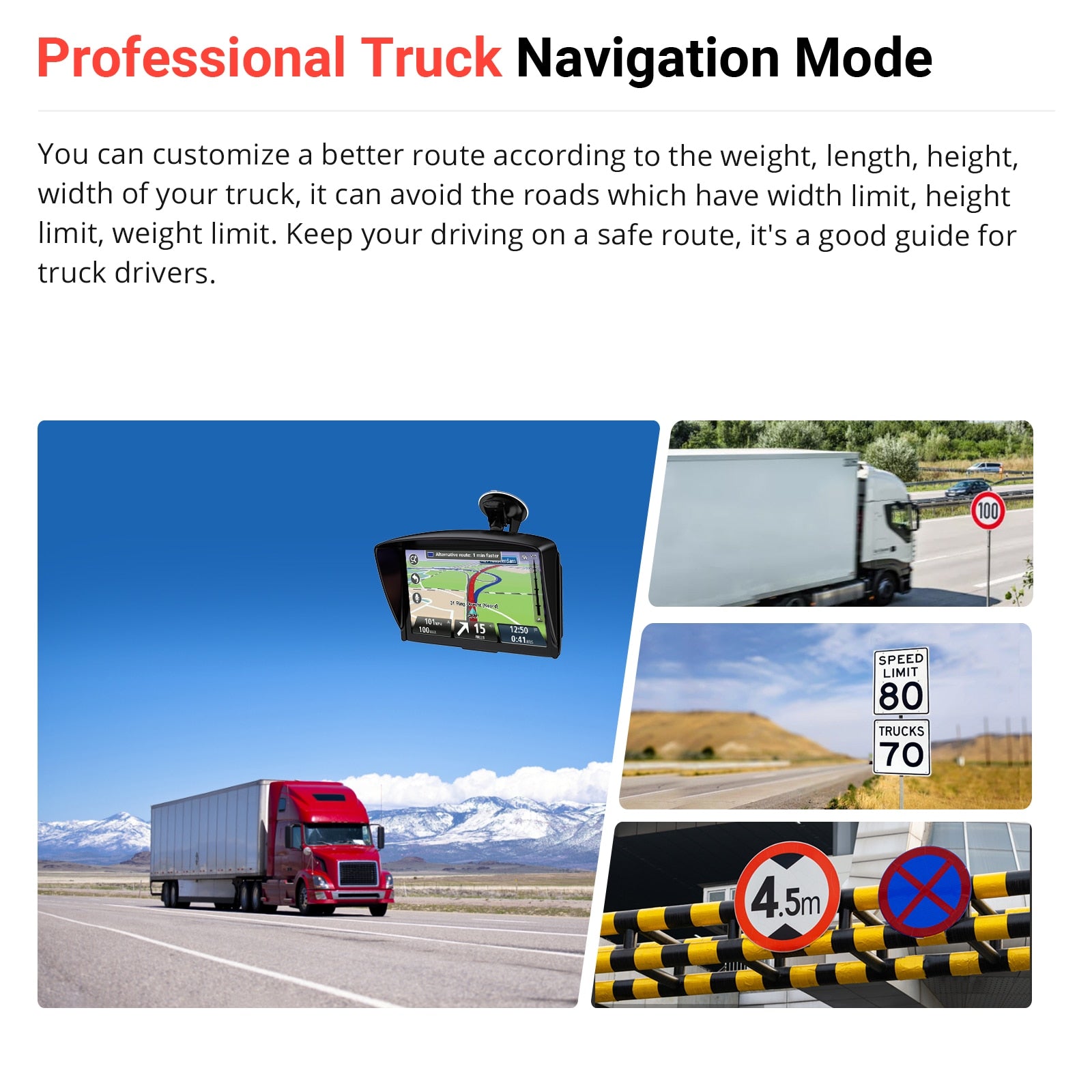 XGODY Car GPS Navigation 7 Inch Touch Screen GPS Navigator Truck Sunshade Sat Nav 256M+8G 2022 America Europe Map GPS Navigators