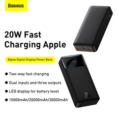 Baseus 30000mAh Power Bank 20W Portable Charging External Battery Charger Pack 30000 mAh Powerbank For iPhone Xiaomi PoverBank