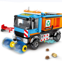 City Medical Ambulance Fire Truck Rubbish Truck Model Assembled Building Blocks Bricks STEM Educational Kids Toys For Children