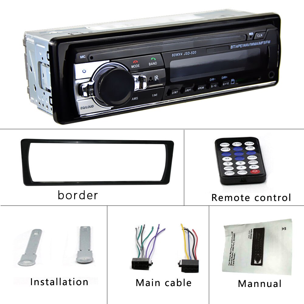 AMPrime 1 din In-dash Car Radio Audio Video MP3 Player Speaker Stereo FM Aux USB/ TF Card Multimedia Player Universal Autoradio