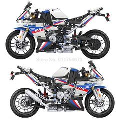 819pcs Famous Technical Race Track Motorcycle Building Block MOC Racing Moto Assemblage Bricks DIY Toy For Children Holiday Gift
