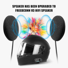 FreedConn Bluetooth Motorcycle Intercom Helmet headset Headphone FM Music Sharing Helmet communicator speaker
