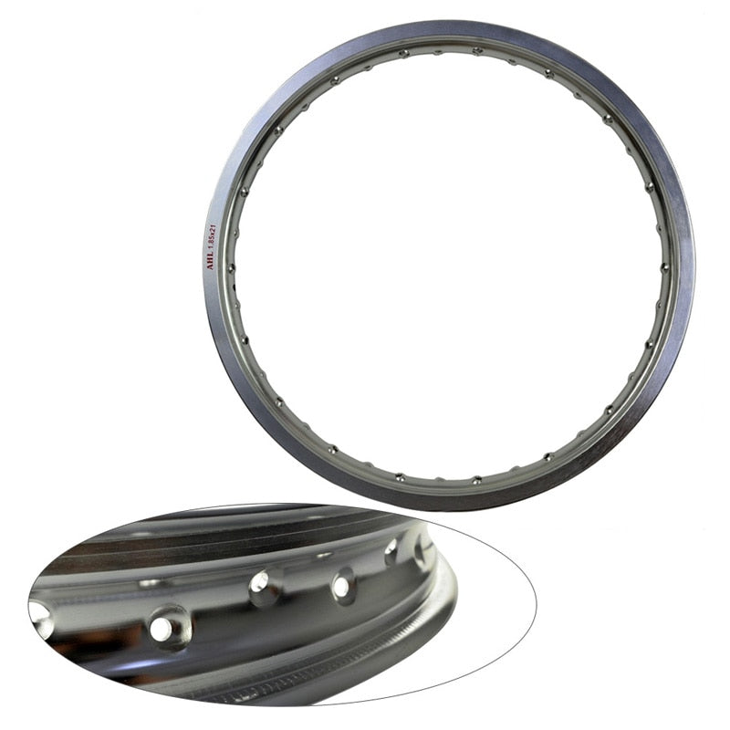 6061 Aviation aluminum 1.85x21 36 Spoke Motorcycle Rims wheel circle Hole 185x21 1.85 21 high strength Black Silver