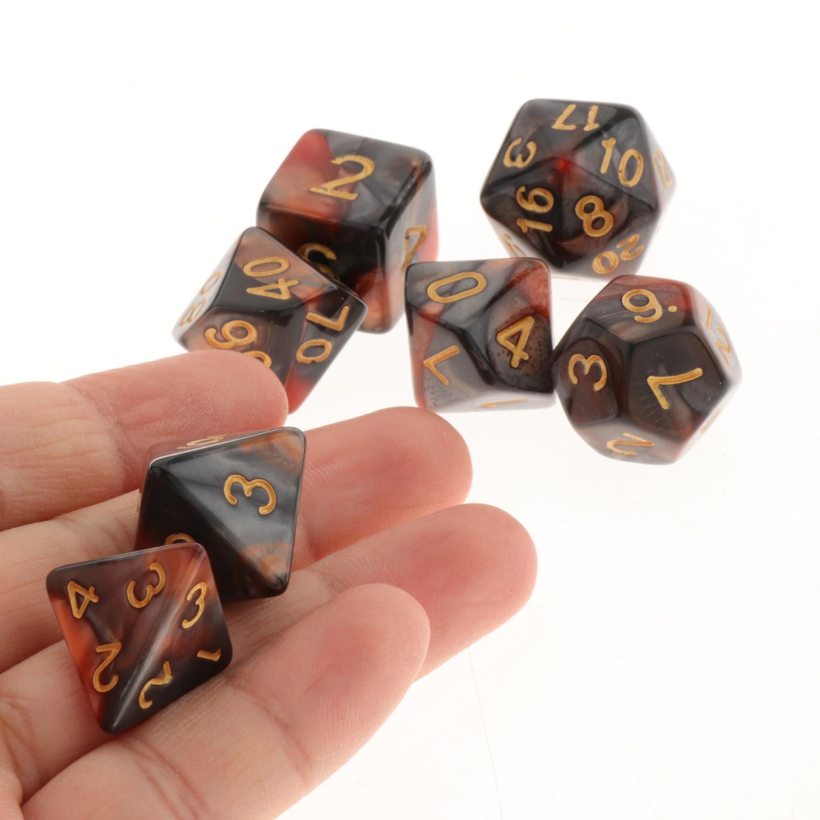 7Pcs Polyhedral Dice Double-Colors Polyhedral Game Dice for RPG Dungeons and Dragons DND RPG MTG D20 D12 D10 D8 D6 D4 Table Game