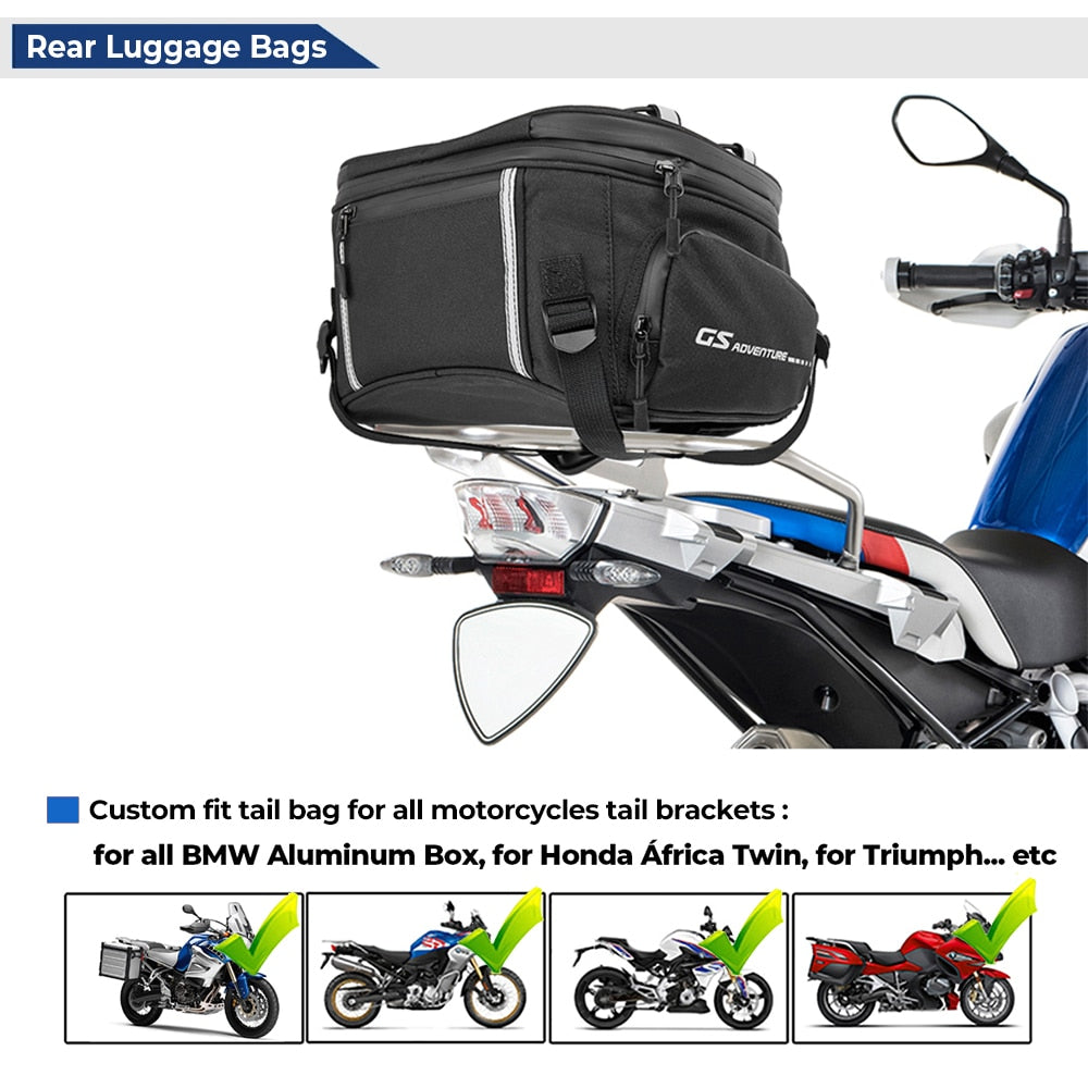 KEMIMOTO Motorcycle Bag Waterproof PVC Tail Bags Reflective Tail