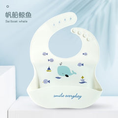 Baby Bibs Waterproof No-wash Silicone Bib Feeding Baby Newborn Cartoon Aprons Adjustable Burp Cloths Baby Stuff