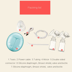 New Electric Double Breast Pump USB BPA Free Breast Pumps Baby Breast Feeding With Nursing Pads and Breast Milk Storage Gift Set