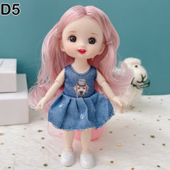 New 16 cm BJD Mini Doll 13 Movable Joint Girl Baby 3D Big Eyes Beautiful DIY Toy Doll With Clothes Dress Up 1/12 Fashion Doll