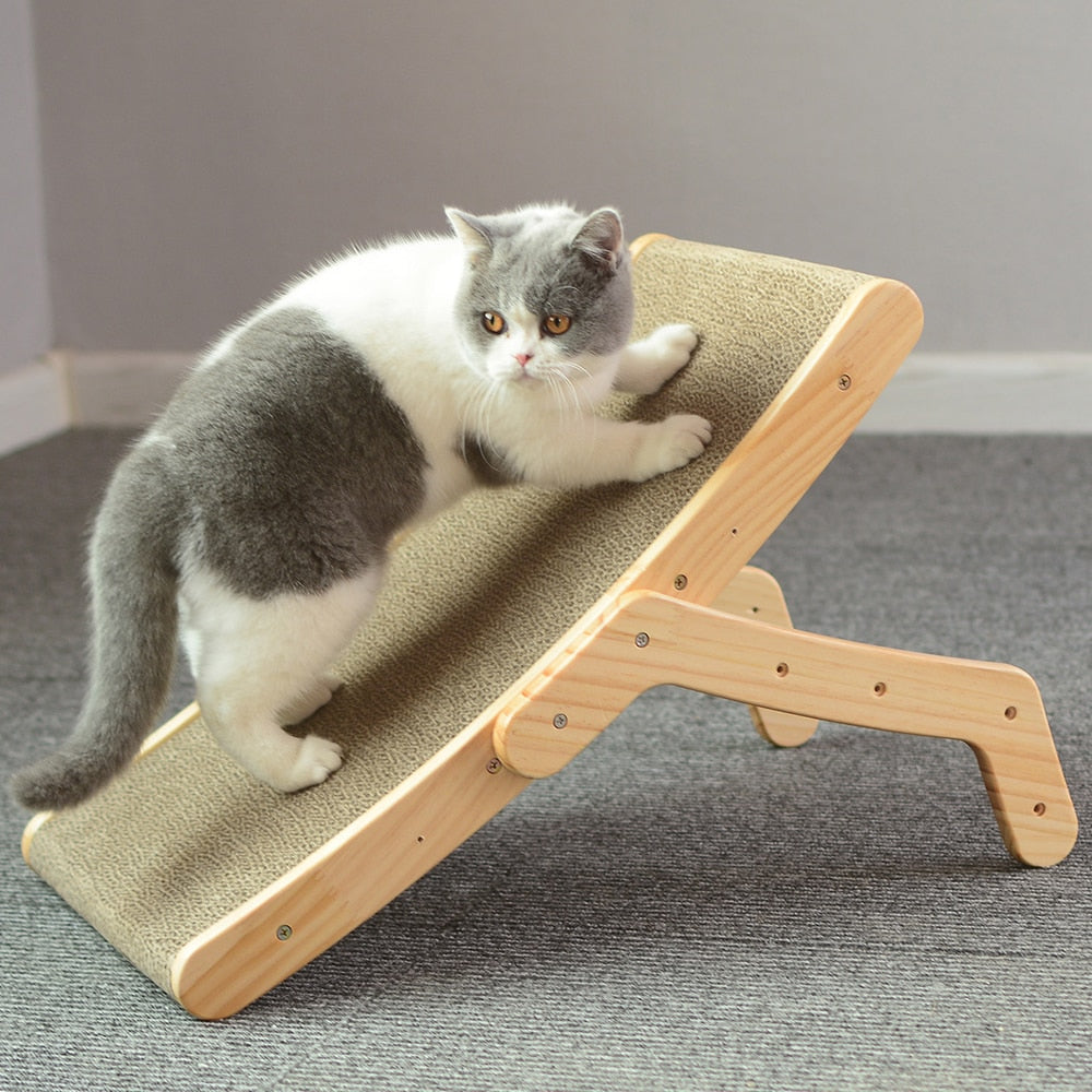 Cat Scratcher Board Wooden Frame Cat Scratching Bed Anti-Scratch Toys Claw Couch Scraper For Cats