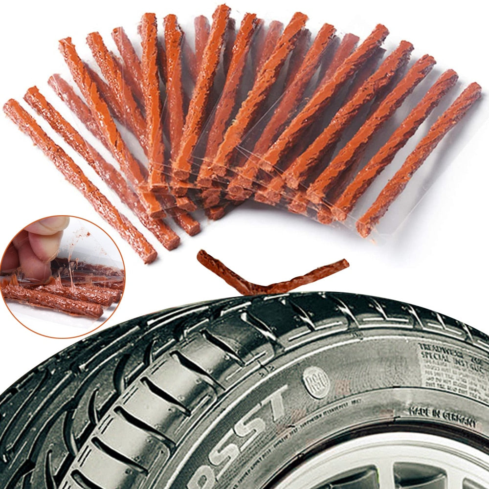 Car Flat Tire Plug Puncture Repair Strings Firwood Tyre Repair Rubber Sealing Strip High Stickiness Seals for Car Bike Motor