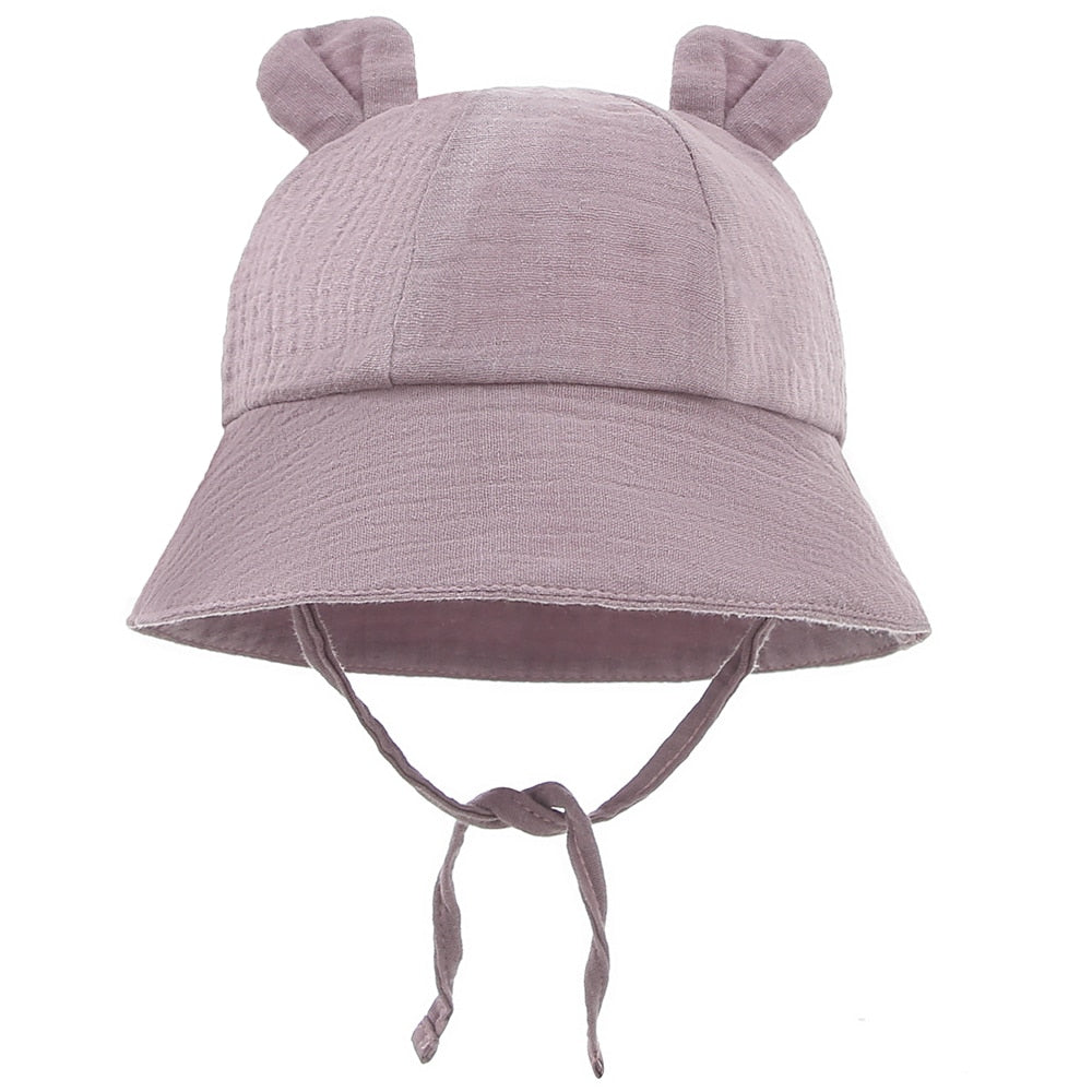 2021 New Autumn Baby Sun Hat Children Outdoor Rabbit Ear Beach Caps Boy Girl Panama Hat Unisex Beach Bucket Hat For 6-12Months