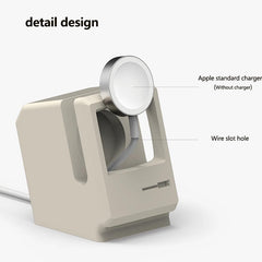 For Apple Watch 7 6 5 4 iWatch 3 2 1 Silicone Stand Charging Dock Holder Retro Computer Pattern Nightstand Keeper Bracket Base