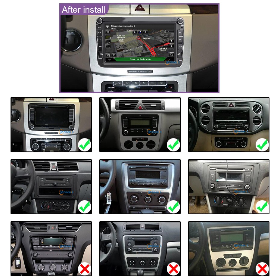 VW Golf 4,5,6 Autoradio AUX, Bluetooth, USB 2 DIN