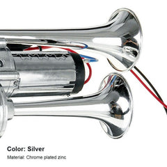 12V 600DB Super Loud Double Car Trumpet Air Horn Compressor Car Horn Speaker Kit for Cars Trucks Boats Motorcycles Automotive