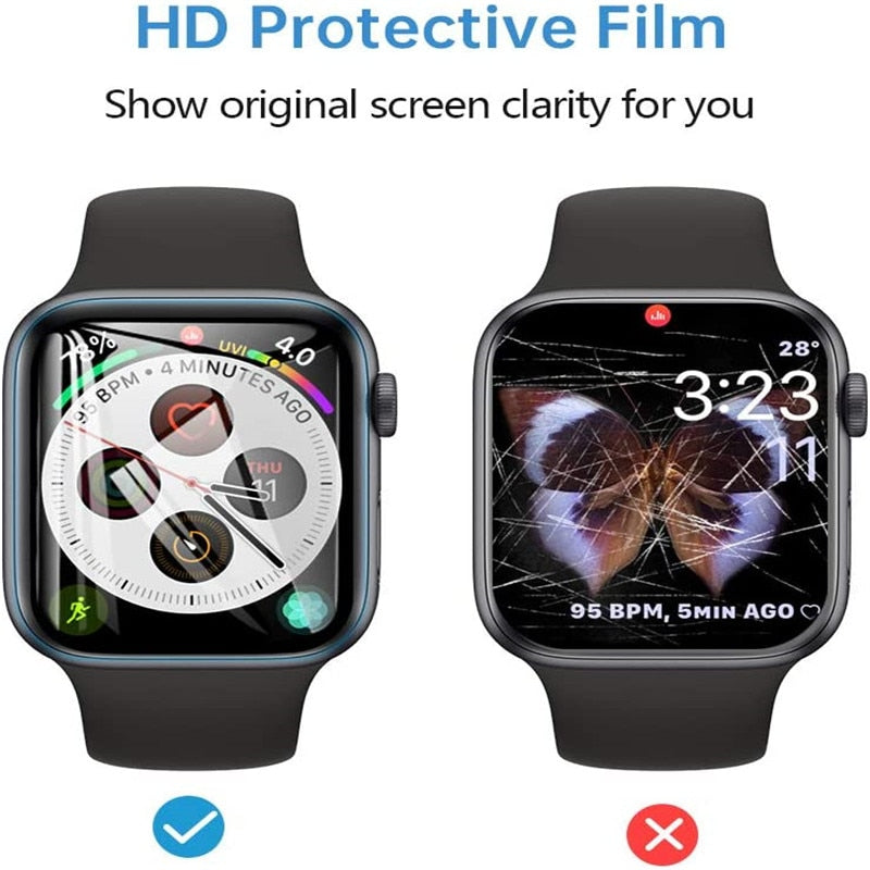 Screen Protector Clear Full Protective Film for Apple Watch 7 6 SE 5 4 45MM 41MM 40MM 44MM Not Glass for iWatch 3 2 1 38MM 42MM