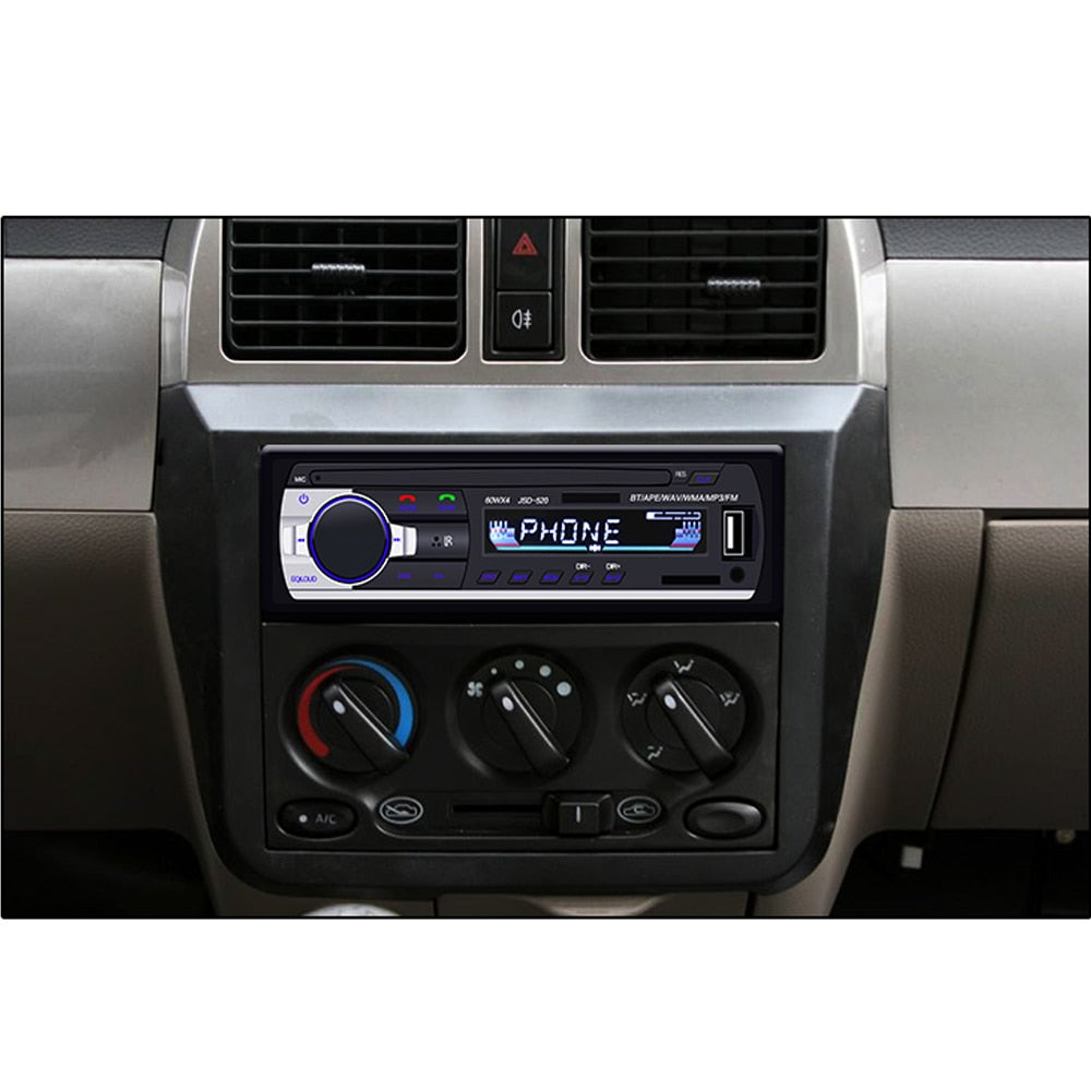Podofo Car Radio Stereo Player Digital Bluetooth MP3 Player JSD-520 60Wx4 FM Audio Stereo Music USB/SD with In Dash AUX Input