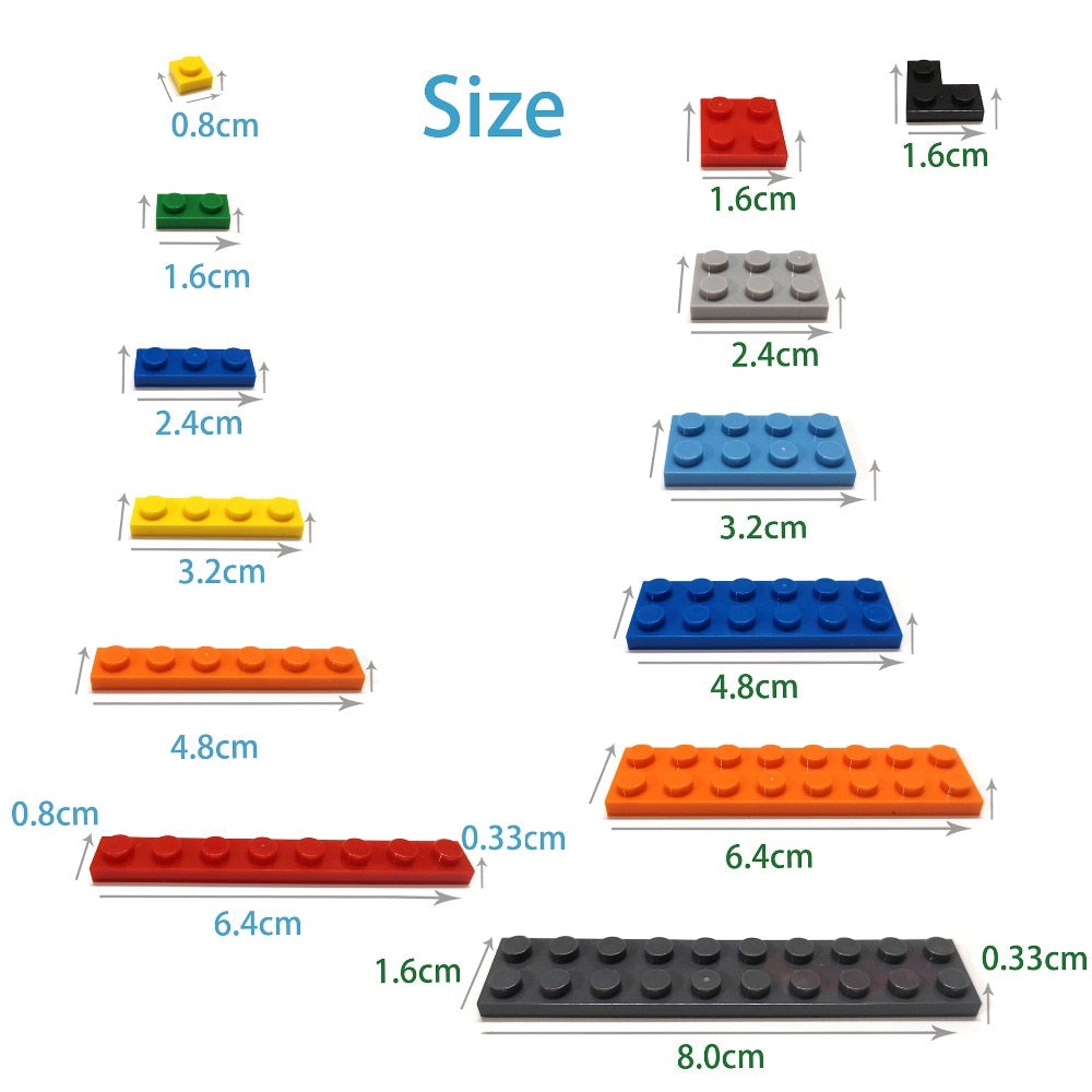 60pcs DIY Building Blocks Thick wall Figures Bricks 1+2 Dots Educational Creative Size Compatible With 98283 Toys for Children