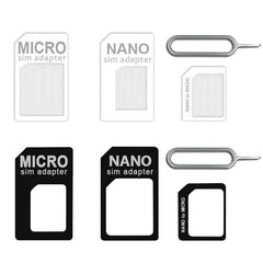 4in1 Micro Nano SIM Card Adapter Connector Convert Nano SIM Card to Micro Standard Adaptor For iPhone 6 7 plus Huawei P8 Xiaomi
