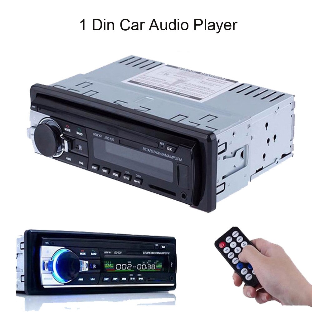 Podofo 1 Din Bluetooth Autoradio SD Radio Car 12V JSD-520 MP3 Player AUX-IN  Car Stereo FM USB Audio Stereo In-dash Radio Coche