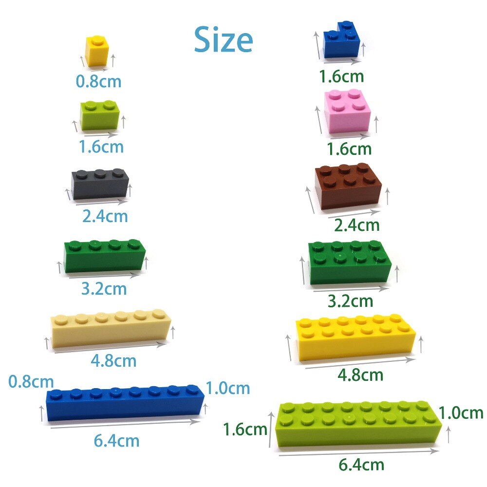 50pcs DIY Building Blocks Thick wall Figures Bricks 1x4 Dots Educational Creative Size Compatible With Brands Toys for Children