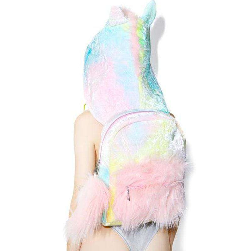unicorn hooded backpack | Heccei