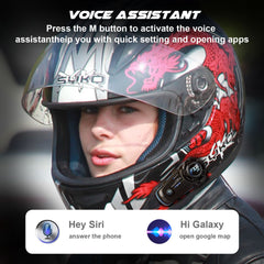 Fodsports FX8 AIR Helmet Intercom Headset Motorcycle Waterproof Interphone Bluetooth 5.0 FM Radio 3 Stereo Sound Effects