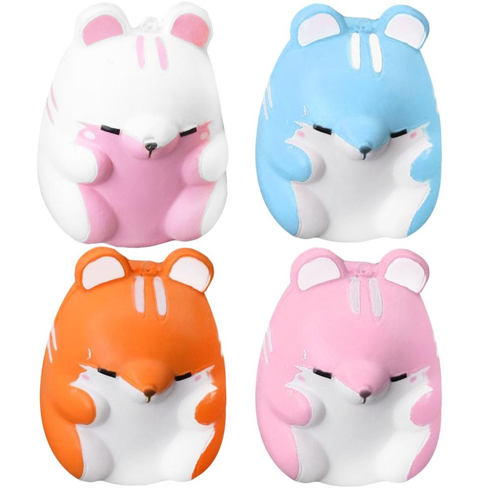 Squish Antistress 9cm Animal Squishies Pink Hamster Squishies Slow Rising Squeeze Scented Stress Relieve Toys for Children