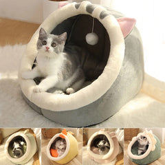 Sweet Cat Bed Warm Pet Basket Cozy Kitten Lounger Cushion Cat House