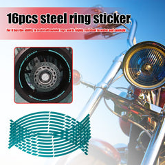16pcs Reflective Wheel Rim Stripe Decal Universal Car Motorcycle Wheel Stickers 18 Inches Wheels Decals Decoration Stickers